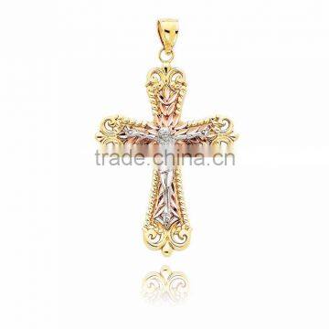 Three Tone plated Cross pendant