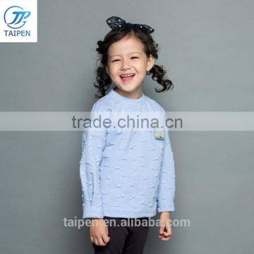 2016 Winter Knitted Girls t Shirt Kids Clothing for Girls With Cute Rabbit Corsage Long Sleeves Shirt T16057 photo-2