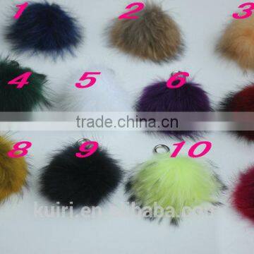 DIY 13cm Real Raccoon Fur Pompoms Fur Balls for Knitted Beanies Keychain and Scarves Shoes Real Fur Pom Pom Wholesale