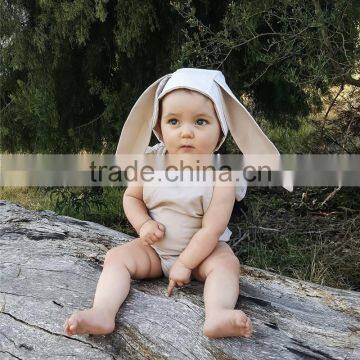 Newborn Baby Clothes Romper Wholesale 2017 2pcs Baby Clothes 0-24M Romper With Ears Hat photo-6