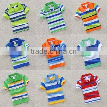 new design custom boy fancy shirt stripe polos colorful polo shirt