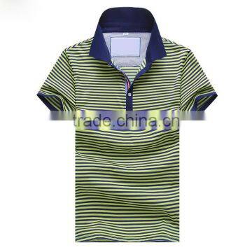 Men Fashion 100% Cotton Golf Custom Striped Polo Shirt photo-6