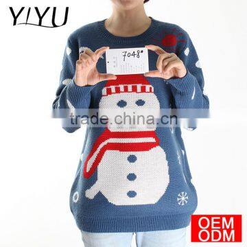 Custom vintage knitting pattern jumper sweater women Snowman Christmas Sweater