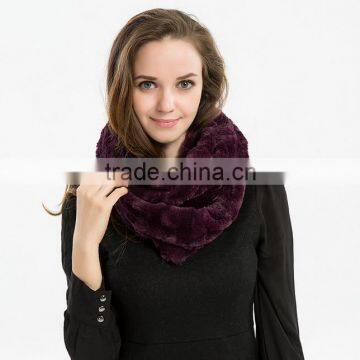 2017 New design imitation rex rabbit fur collar with double face scarves