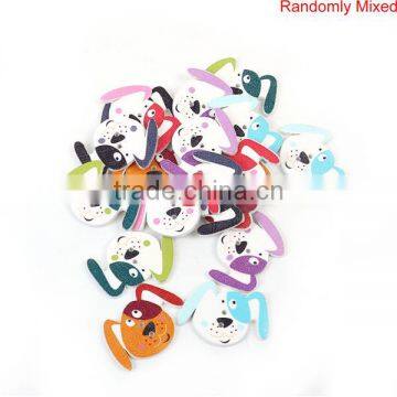 Wood Sewing Buttons Scrapbooking 2 Holes Dog Animal At Random photo-3