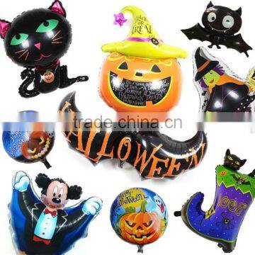 Aluminium Foil Balloon Halloween Bat Animal Black Orange Message " Halloween " Foil Balloons Wholesale photo-3