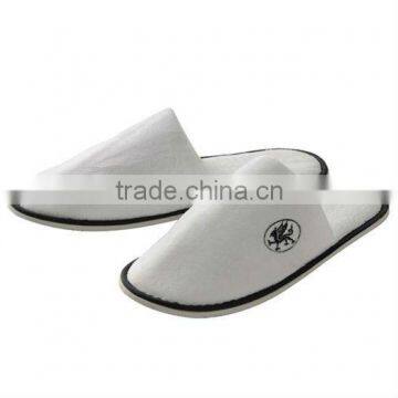 High end 100% cotton closed toe hotel velour disposable slipper