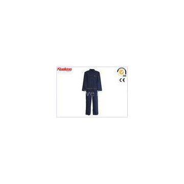 Mens Fire Resistant Coveralls , Anti Static Proban Fabric Factory Worker Uniform