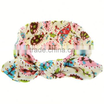 2017 new arrival hot sale chiffon flower headbands with bowknot in centre