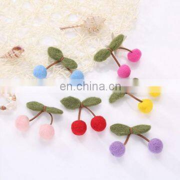 Felt Mini Berry Hair Clips Baby Pom Pom Hair Clip Pastel Baby Barrettes For Baby Hair Accessory