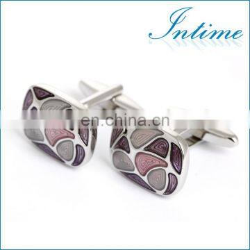 Purple Enamel Cuff Links Men's Designer Cufflinks