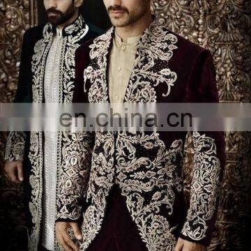 Hot Velvet western style groom Sherwani 2016-2017