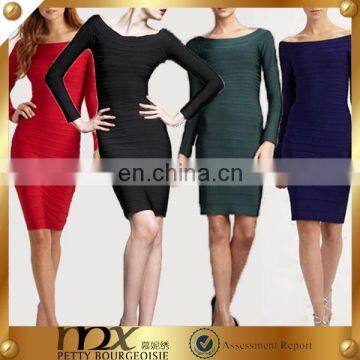 Sexy women bodycon long sleeve sexy party bandage dress