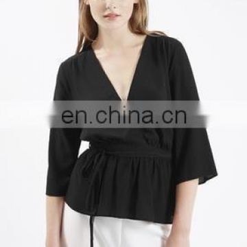 OEM wholesale America stylish fashion lady blouse design elegant chiffon blouse