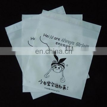 factory wholesale PE white self adhesive bags,decoration/clothes packaging bag with logo printing