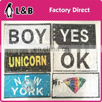 Fashion custom made sequin reversible patches for T shirt