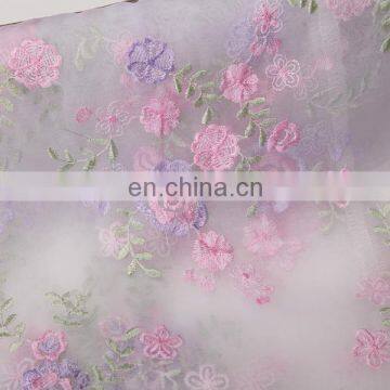 embroidered silk organza fabric clothing fabrics flower pattern embroidered