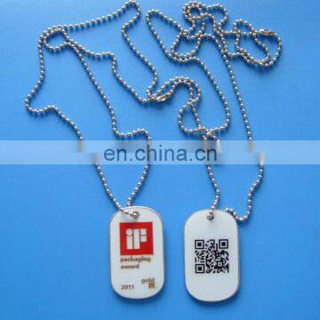 customalized personalized aluminum dog tag with printing QR code