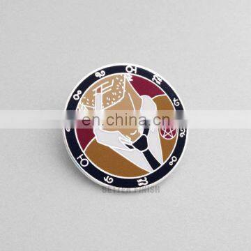 metal flower enamel custom cartoon lapel pin manufacturer