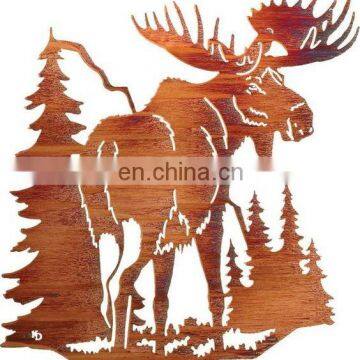 Abstract Laser Cut Metal Decorative Wall Art Elk for Christmas gift