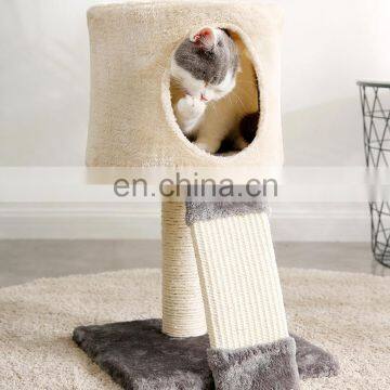 Cheap Price Warm Color Beige Small Size Cat Climbing Jumping Frame With Cat Scratching Board Post photo-6