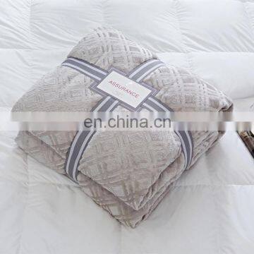 Lively warm soft double lambskin brushed flannel blanket for bed floor