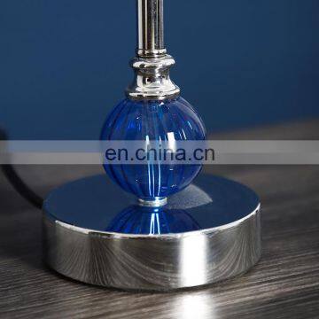 Top Sale Indoor Lighting Blue Glass Decoration Office Home Metal Bedside Table Lamp for Hotel photo-5