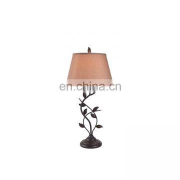 Italy modern custom home decor hotel restaurant office cheap leaf shape iron base antique nightstand lamps