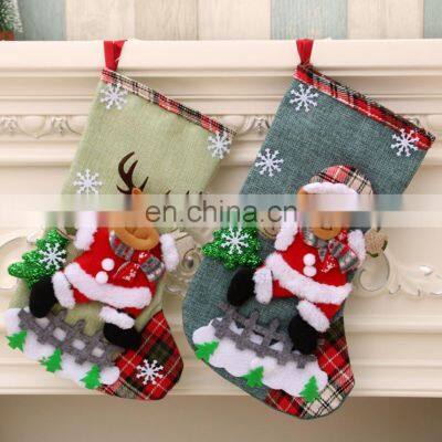 2020 Amazon Hot Sale Snowman Santa Christmas Sock Gift Bags photo-4