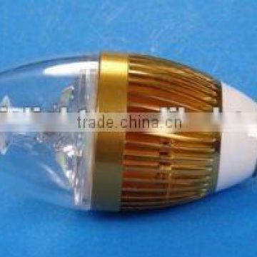 high bright 3w e14 golden shell candle bulb,3 years warranty,CE&ROHS,