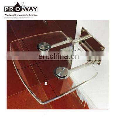 Bathroom Accessories Acrylic Seat Pad Bracket Wall Mounted Stainless Steel Bathroom Shower Chair