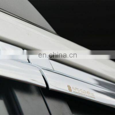 Chrome Door Visor Side Window Deflector Shade Sun Rain Shield Silver Strips Guard for Toyota Land Cruiser Prado 2009 photo-5