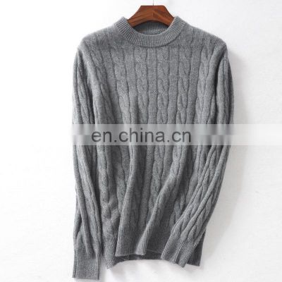 Merino Wool Cotton Cable Knit Custom Winter Sweater for Men