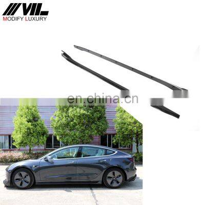 Modify Luxury V Style Carbon Fiber Car Side Sills for Tesla Model 3 Sedan 4-Door 2016-2020