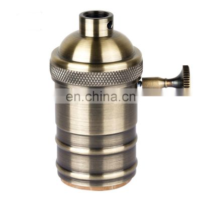 CE Certificate Brass Lamp Holder Screw E27 Knob Switch Bulb Socket