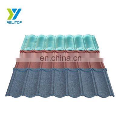 Flat roofing shingle Sheets Colorful stone coated metal roofing tile for Ghana Prices