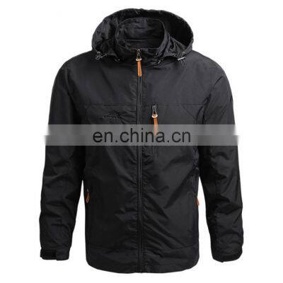 Hot Sale New Design Water Poof Hooded Coat Autumn Windbreaker Zipper Outdoor Hiking Men Jacket