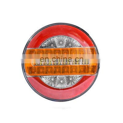 1PC 4 inch round led12v-24v red yellow whiteTrailer Truck Tail Lights Stop Parking Pick Up Lights Turn Signal Lamp For Caravan L