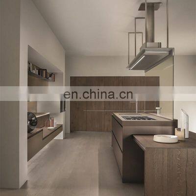 Customized modern wooden kitchen cabinets with island