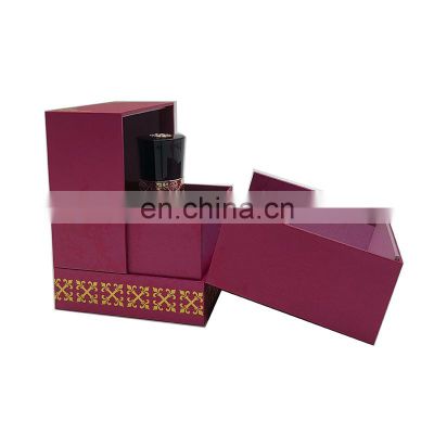 No sticker customized size wholesale paper carton box with color print for perfume bottle cosmetic gift packaging