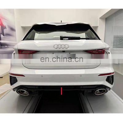 Top quality car parts facelift RS3 Rear lip with tip exhaust for Audi A3 2020 2021 2022 Rear diffuser tailpipes