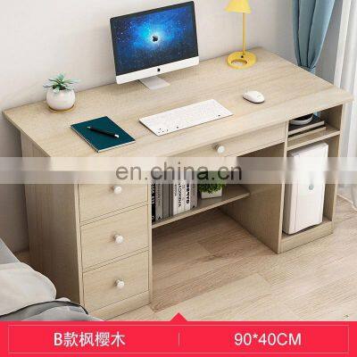 Cheap Modern Wooden Home Office Furniture Lamp Study Table Computer Desk With 2 Drawers photo-5