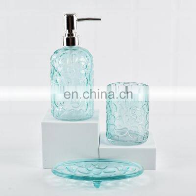 Soap dispenser set glass soap dispenser glass bathroom set accessories kits