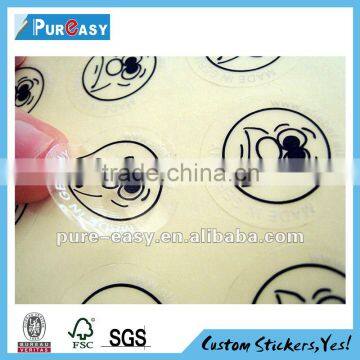 Round BOPP custom little decals and Sticker