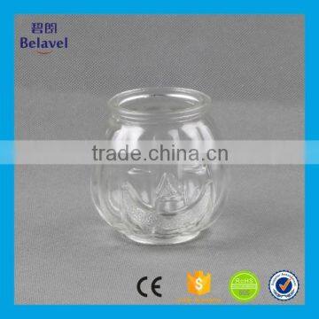 High quality Hallowmas pumpkin shaped candle holder clear glass candle jar