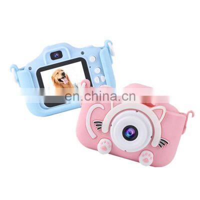 Cute Cartoon 2.0 inch HD screen Built-in game dual lens mini digital children's camera for kids photo camera