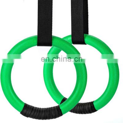 Fitness ABS Gym Ring Plastic Non-Slip Gymnastic Rings with Adjustable Buckle Straps for Home Gym Full Body Workout