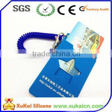 Bus Car/Work Badge ID Card Silicone Holder With Spring stoppers