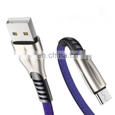 Wholesale Suppliers High Quality 1M Zinc Alloy Soft Denim Nylon Braided Usb Cable Type-C Data Cable usb charging cable