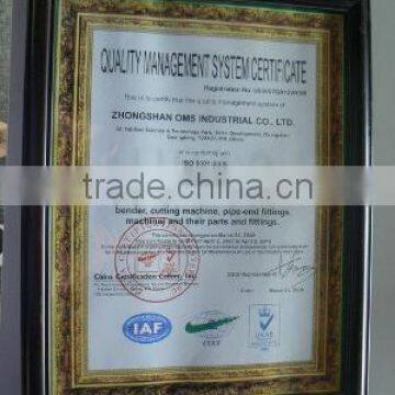 Quality managment system certificate